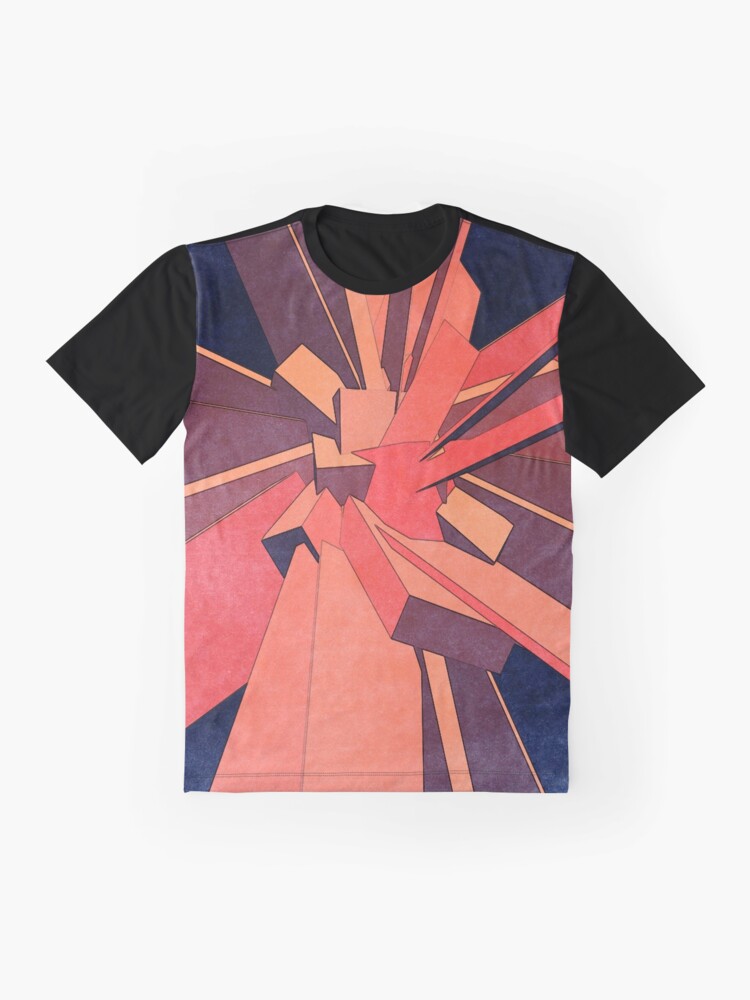 Alternate view of Vintage Orange Rectangles Graphic T-Shirt