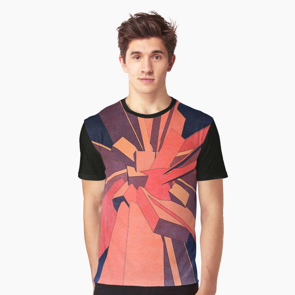 Vintage Orange Rectangles Graphic T-Shirt