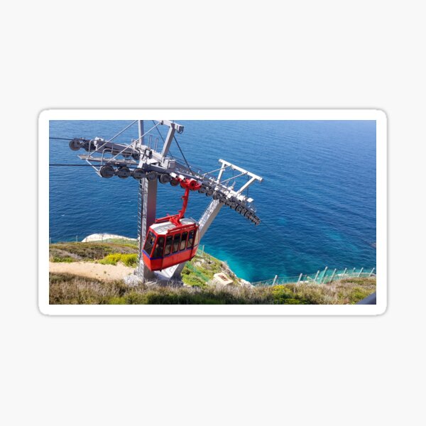 Red Cable Car Sticker