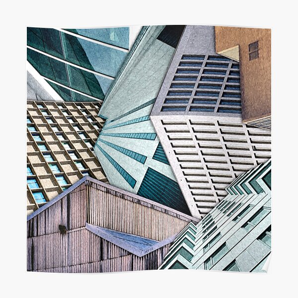 City Buildings Abstract Poster