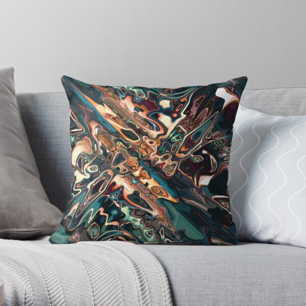 Melting Copper Abstract Throw Pillow