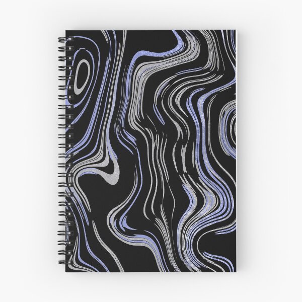 Item preview, Liquid Marble Swirls Blue Silver on Black designed and sold by WisdomInspired.