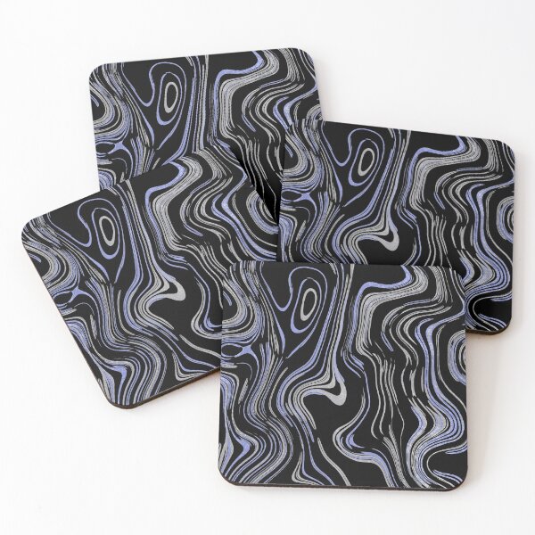 Item preview, Liquid Marble Swirls Blue Silver on Black designed and sold by WisdomInspired.