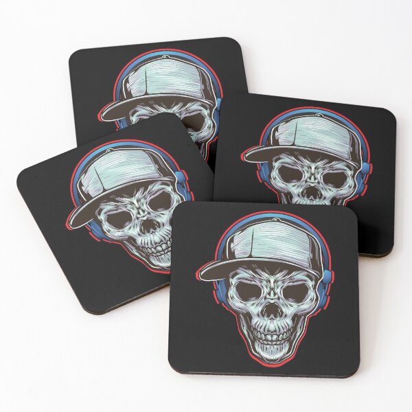 Item preview, Skull With Headphones Cap designed and sold by DELMEO.
