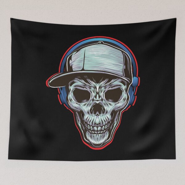 Item preview, Skull With Headphones Cap designed and sold by DELMEO.
