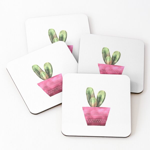 Item preview, Fleshy cactus in pink flower pot digital watercolour  designed and sold by Lynette Dobson.