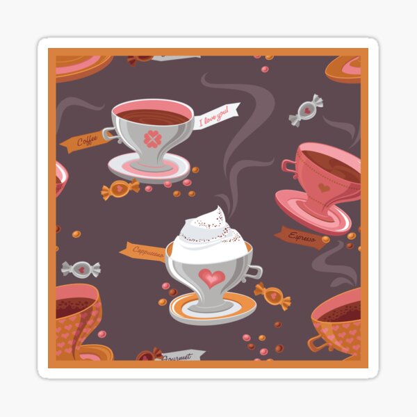 Coffee Pattern Sticker