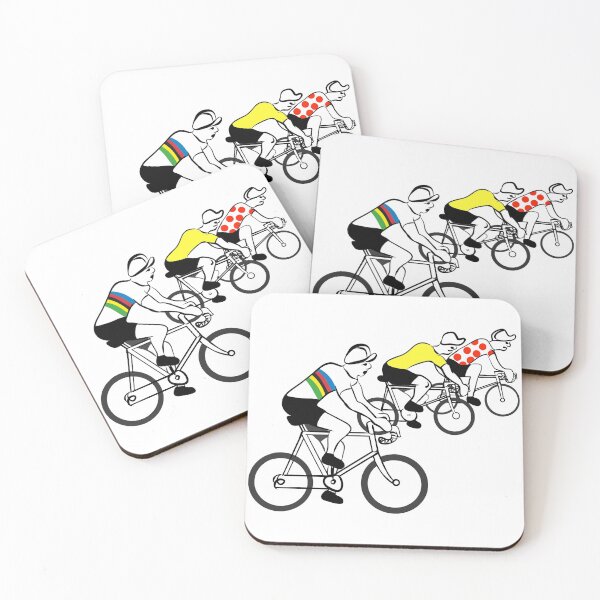 Item preview, Vintage Cycling Figures with Colored Jerseys. designed and sold by evrydayart.