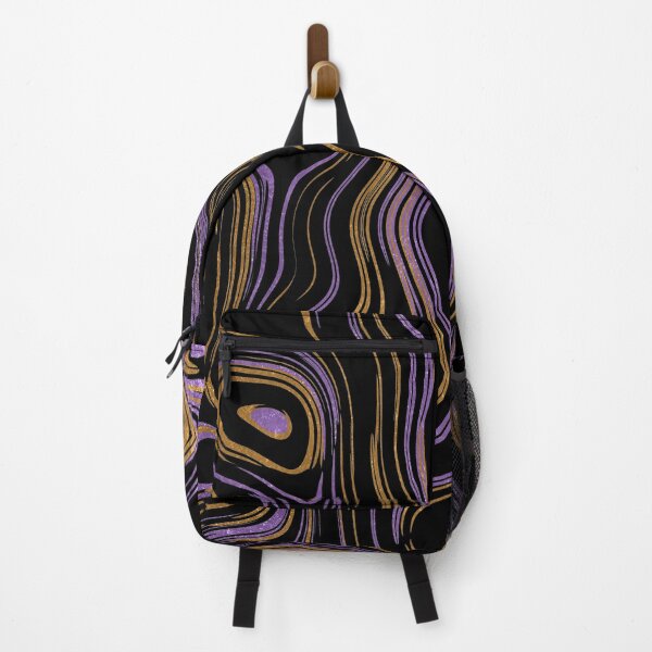 Item preview, Liquid Marble Swirls Purple Gold on Black designed and sold by WisdomInspired.