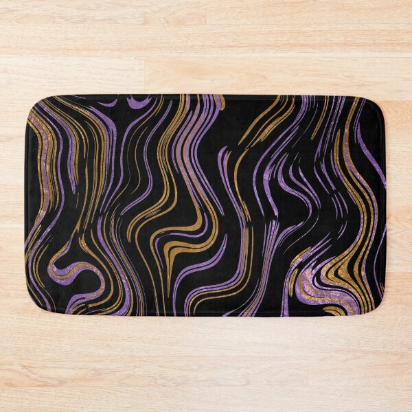 Item preview, Liquid Marble Swirls Purple Gold on Black designed and sold by WisdomInspired.