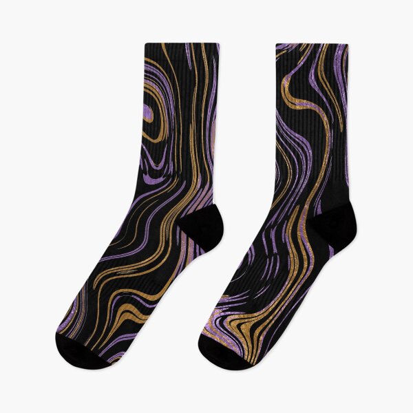 Item preview, Liquid Marble Swirls Purple Gold on Black designed and sold by WisdomInspired.