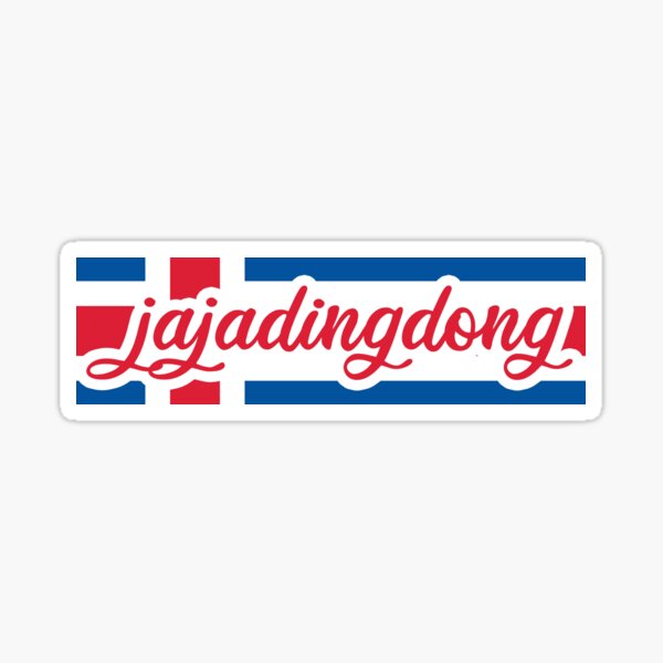 Jaja Ding Dong - Iceland flag Sticker