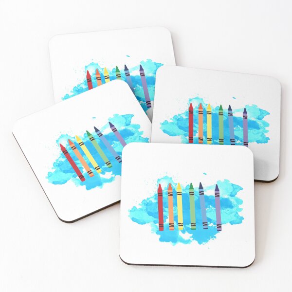 Item preview, Colorful Crayons Watercolor Background Art designed and sold by idovedesign.
