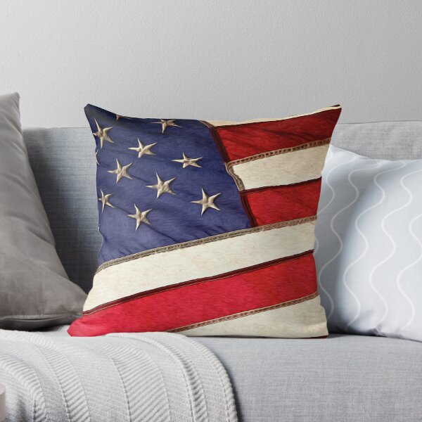Patriotic American Flag Throw Pillow