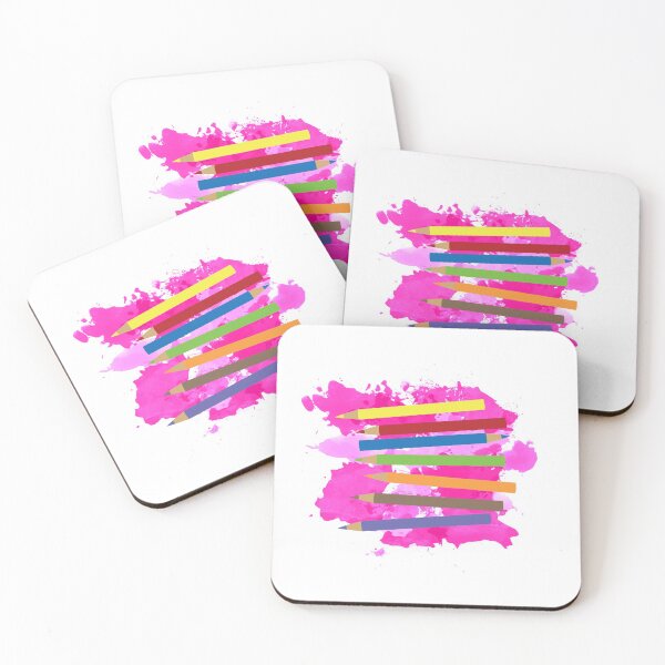 Item preview, Colorful Pencils Watercolor Background Design designed and sold by idovedesign.