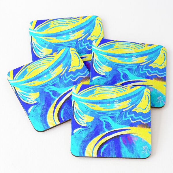 Item preview, Abstract Blue and Yellow - patterns designed and sold by Hudson-Art.