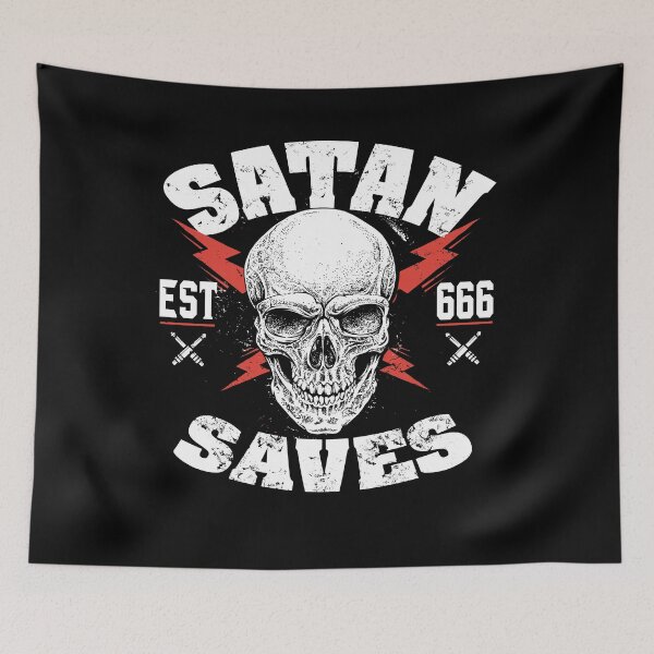 Item preview, Satanic Baphomet Satan Saves Skull Symbol Halloween Lucifer Devil designed and sold by TopTeeShop.