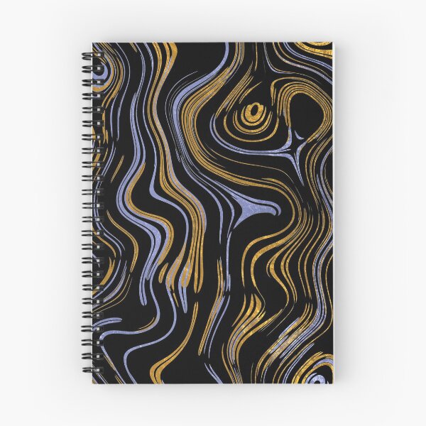Item preview, Liquid Marble Swirls Blue Gold on Black designed and sold by WisdomInspired.