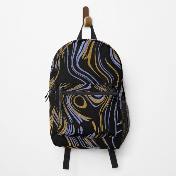 Item preview, Liquid Marble Swirls Blue Gold on Black designed and sold by WisdomInspired.