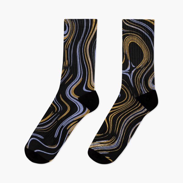 Item preview, Liquid Marble Swirls Blue Gold on Black designed and sold by WisdomInspired.