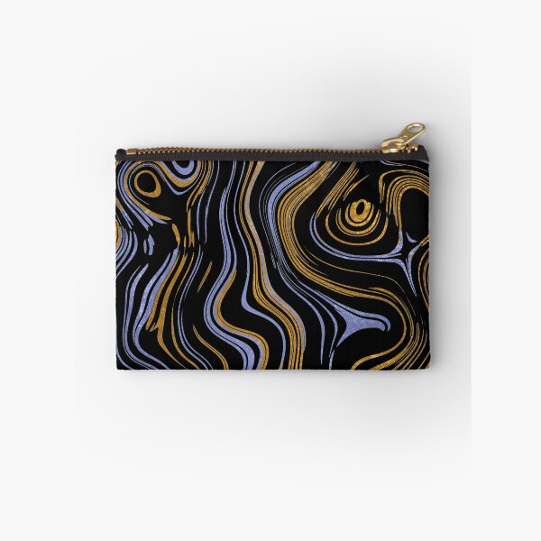 Item preview, Liquid Marble Swirls Blue Gold on Black designed and sold by WisdomInspired.