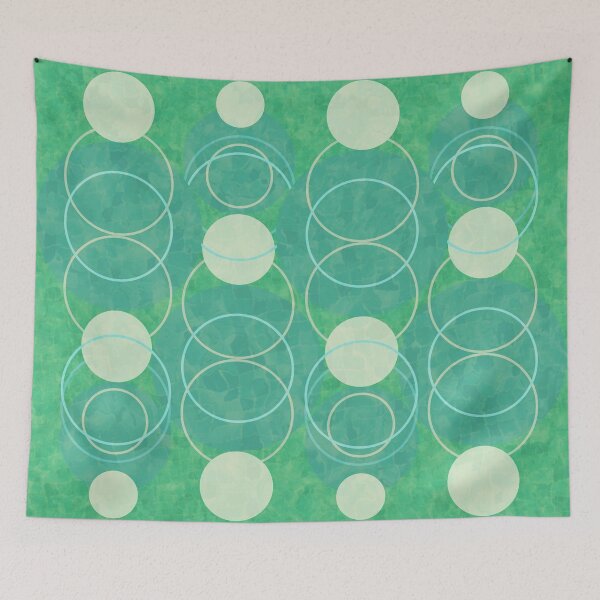 Aperçu de l'œuvre Cercles rétro Aqua créée et vendue par benzy.