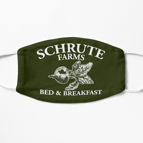 Schrute Farms - Bed and Breakfast - White Logo - The Office Flat Mask