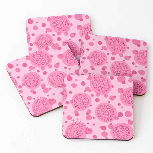 Item preview, pattern pink abstract raspberries with pink circle dots polka, symbol of summer. designed and sold by Yevheniia Hulinska.