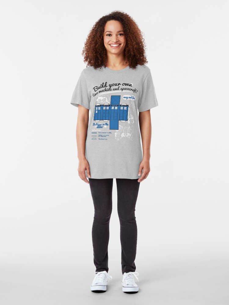 Alternate view of Build your own time machine and spacecraft! Slim Fit T-Shirt
