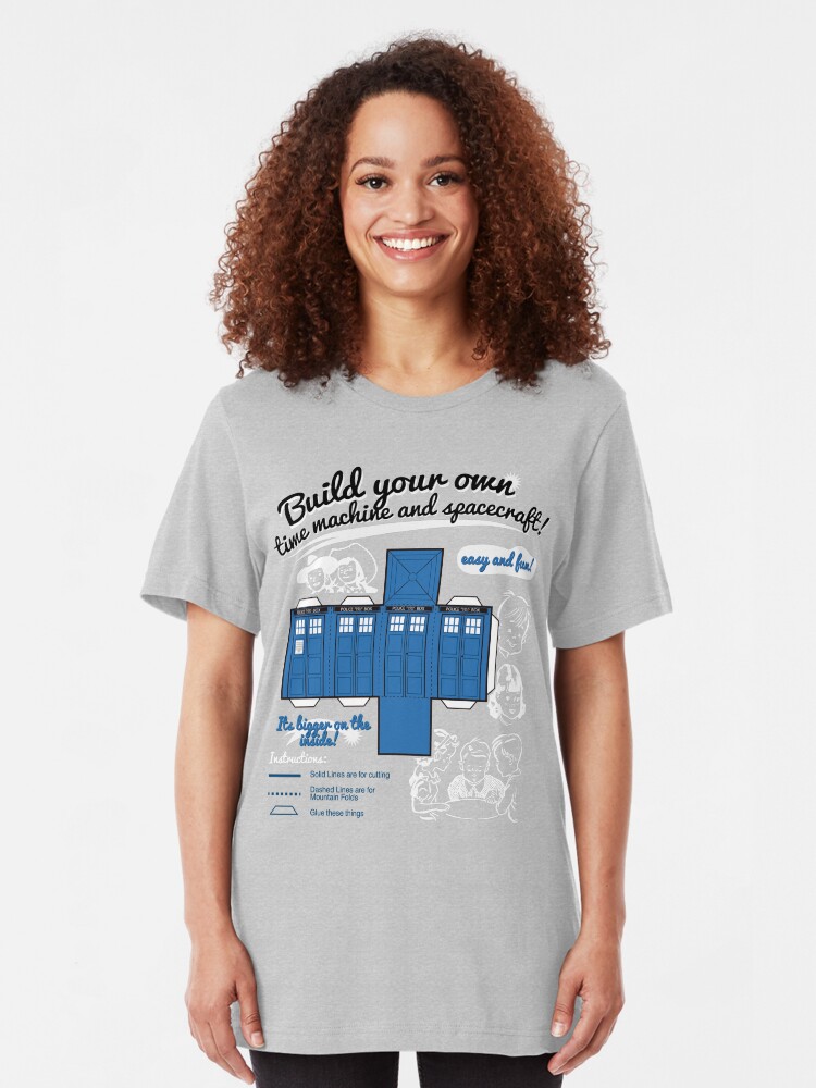 Alternate view of Build your own time machine and spacecraft! Slim Fit T-Shirt