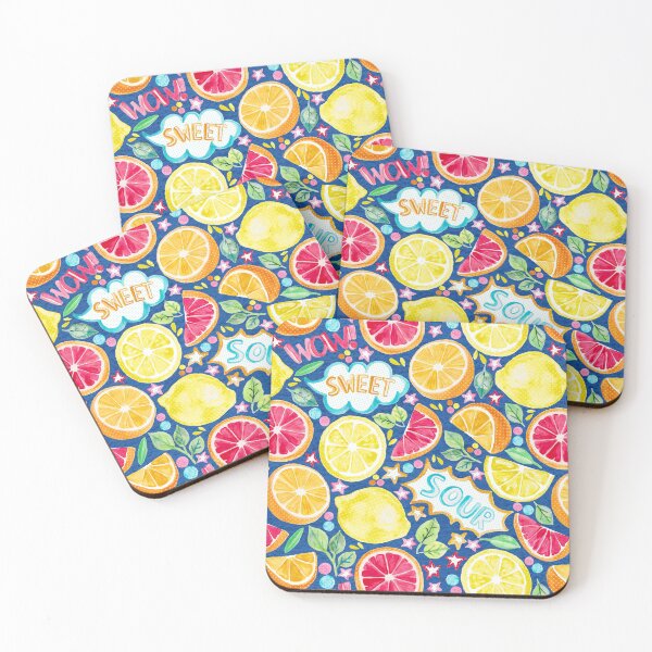 Item preview, Sweet and Sour - Citrus Fruit on Royal Blue designed and sold by Tangerine-Tane.