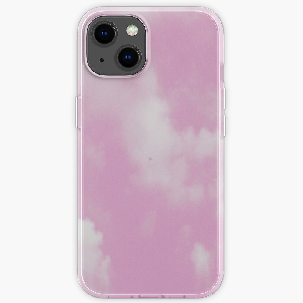 Pastel Pink and White Cloudy Sky iPhone Case