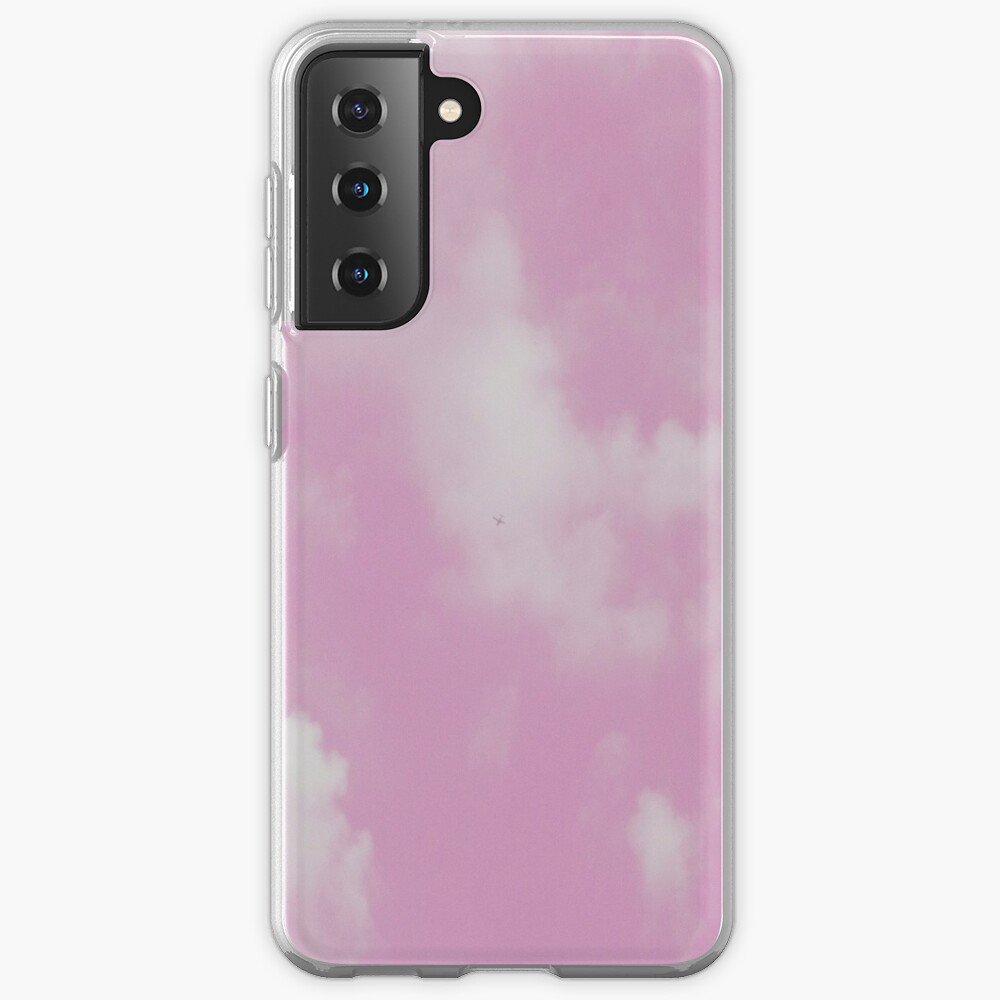 Pastel Pink and White Cloudy Sky Samsung Galaxy Phone Case
