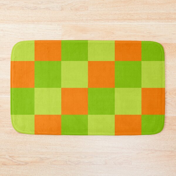 Item preview, Minokawa - Abstract Green Orange Checkered Pattern Plaid Pattern designed and sold by Retro-Rocket.