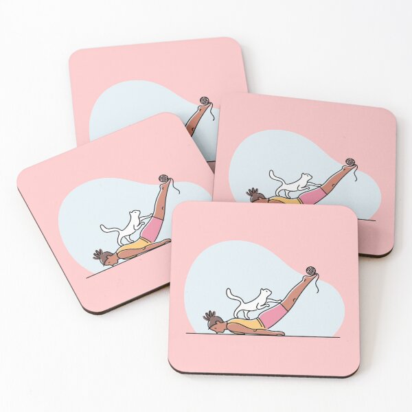 Item preview, YOGA PRACTICE WITH CAT ILLUSTRATION- Locust pose designed and sold by Trio's Stuff.