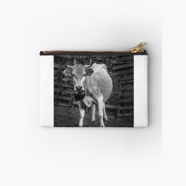 Item preview, Pretty cow with a huge bell, staring, in bW designed and sold by Antonis Lemonakis.