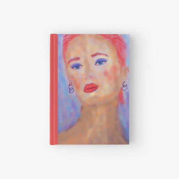A LADY WITH RED HAIR, BLUE EYES AND RED LIPS Hardcover Journal