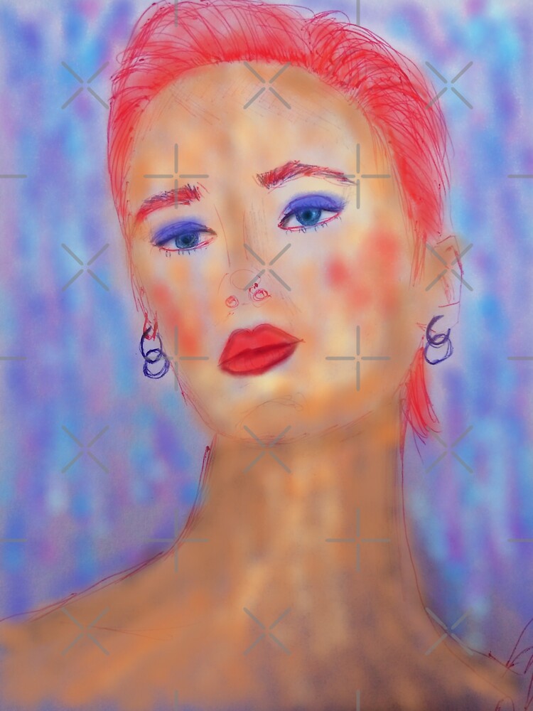 A LADY WITH RED HAIR, BLUE EYES AND RED LIPS by IvanaKada