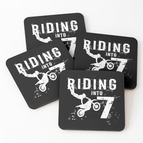 Item preview, Riding Into 7 Years Old 7th Birthday Boy Dirt Bike Party graphic designed and sold by Grabitees.