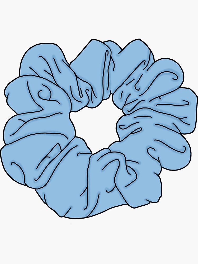 "Blue scrunchie" Sticker by ClaraCodina | Redbubble