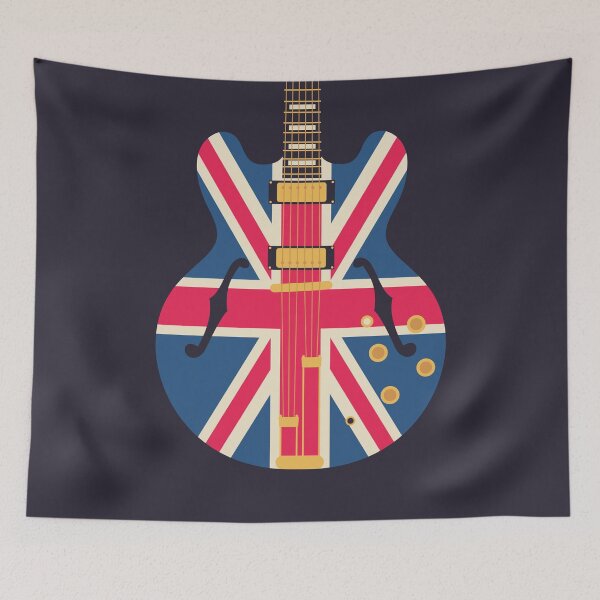 Item preview, Union Jack Flag Guitar - Black designed and sold by VoodooCircus.