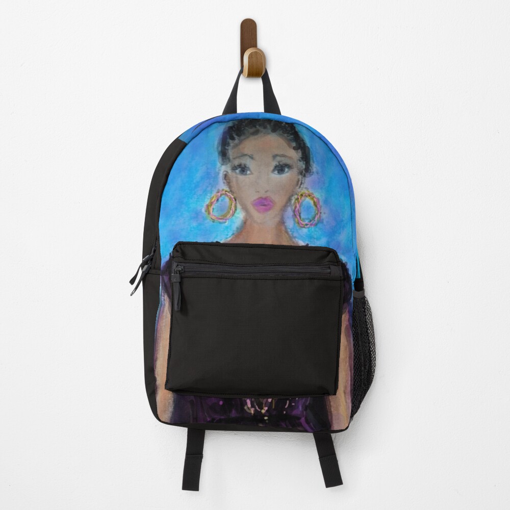 A BEAUTIFUL LADY IN A MAGNETIC DRESS Backpack