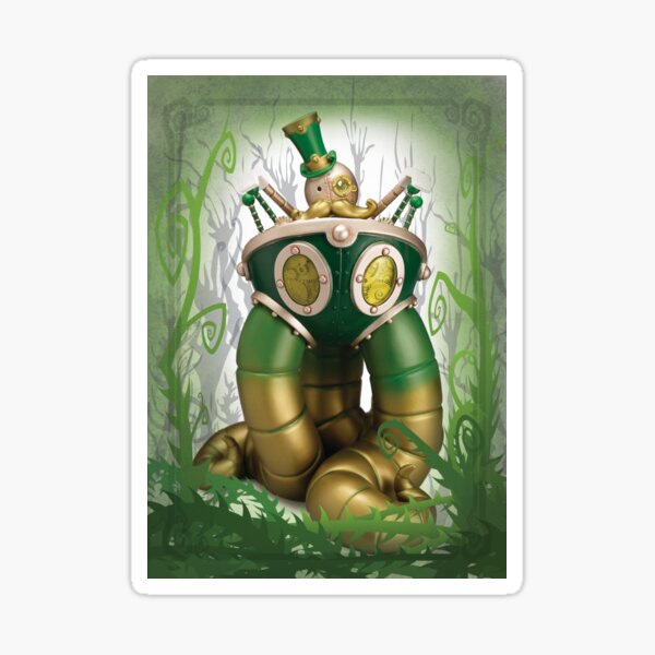 Mr Pumfrey and his Astounding Mechanised Perambulator (Spring Version) Sticker