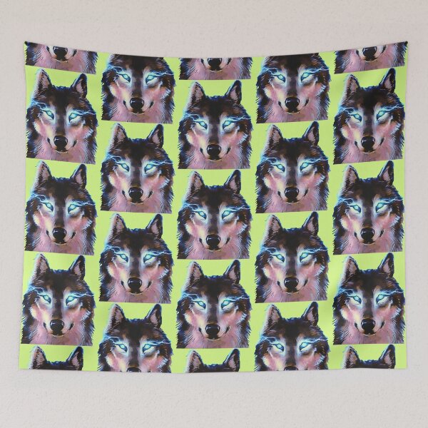 Item preview, Wolf with blue shining eyes designed and sold by helenkaiy.