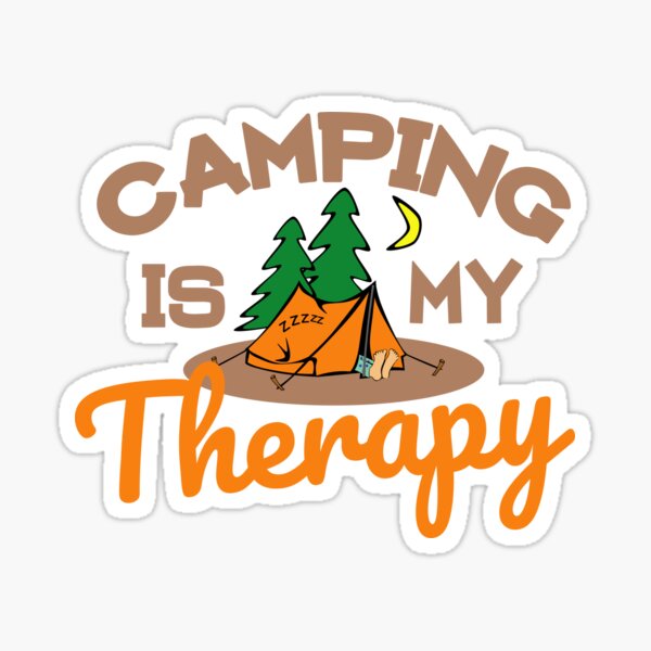 Camping is my therapy Sticker