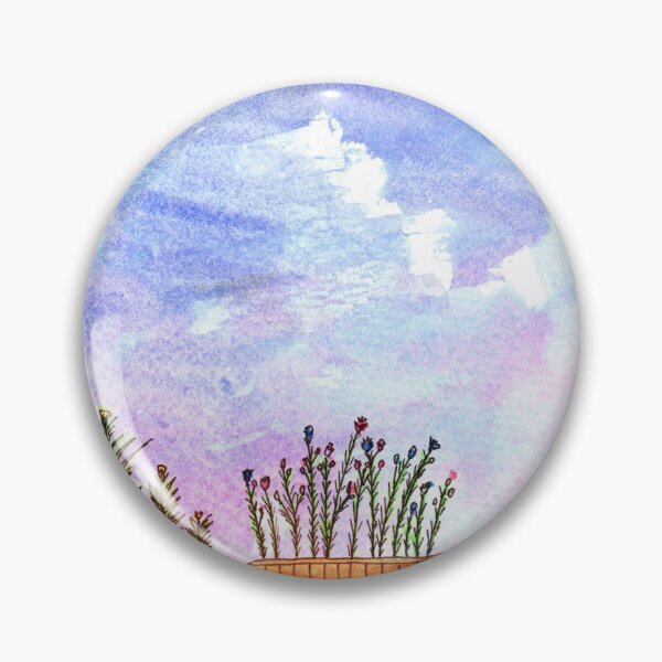 Item preview, Watercolors | Balcony with flowers and blue sky designed and sold by wunderfamily.
