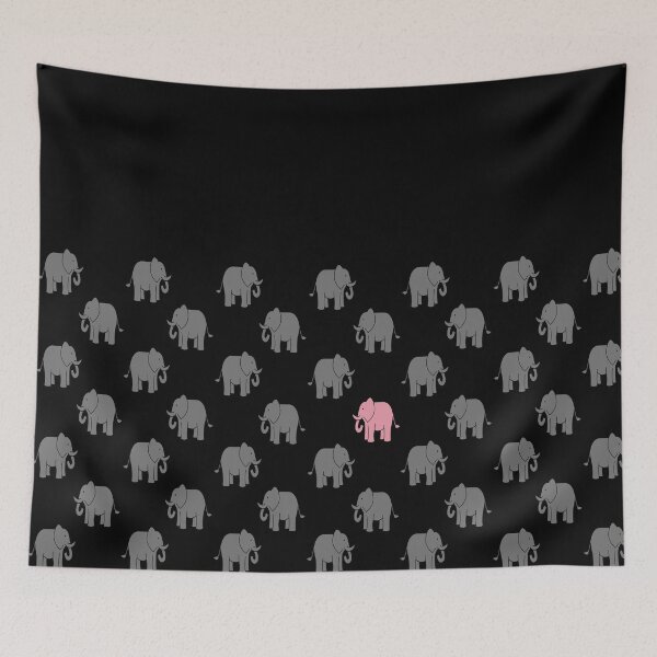 Item preview, SPOT THE ODD ELEPHANT (BLACK) designed and sold by ODD-ONE.