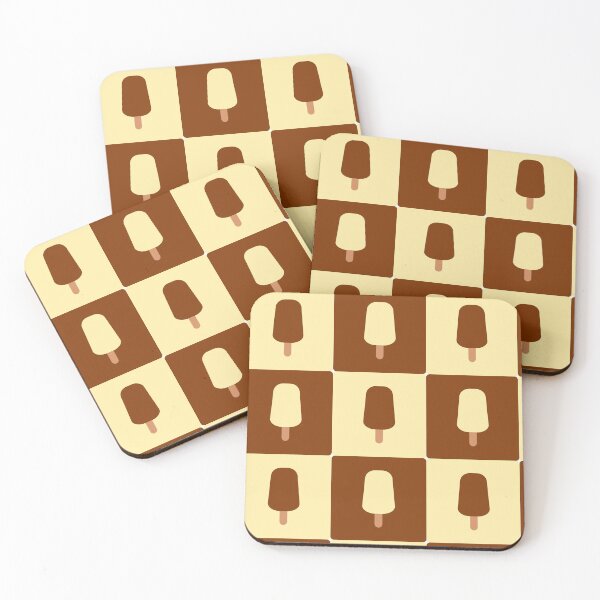 Item preview, cute white and milk chocolate popsicle pattern  designed and sold by lonelyflight.