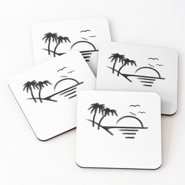 Item preview, Summer beach sunset by the sea with palm trees designed and sold by BLucknerDesign.