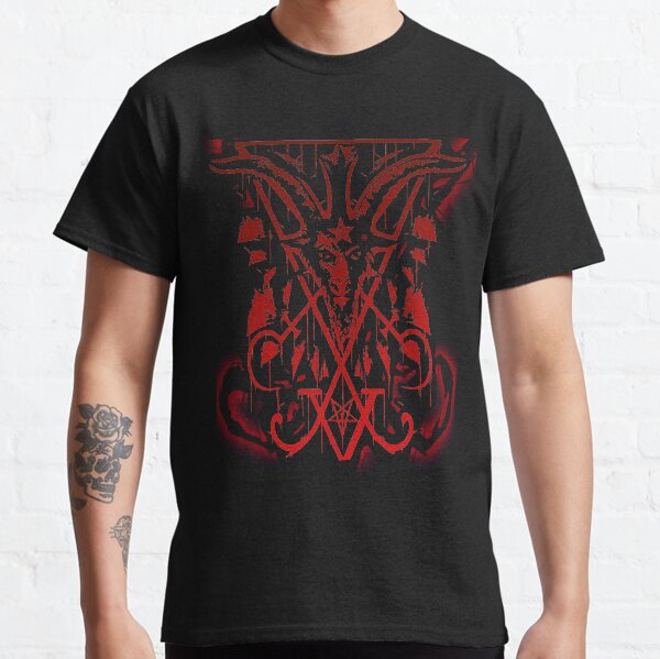 Vista previa del artículo con la obra «Baphomet satánico Cabra negra Phillip Símbolo de Satanás Lucifer Diablo», diseñado y vendido por TopTeeShop.